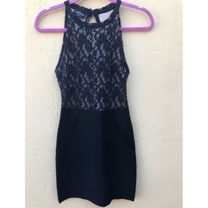 BEBE COCKTAIL LACE DRESS NEARLY BACKLESS